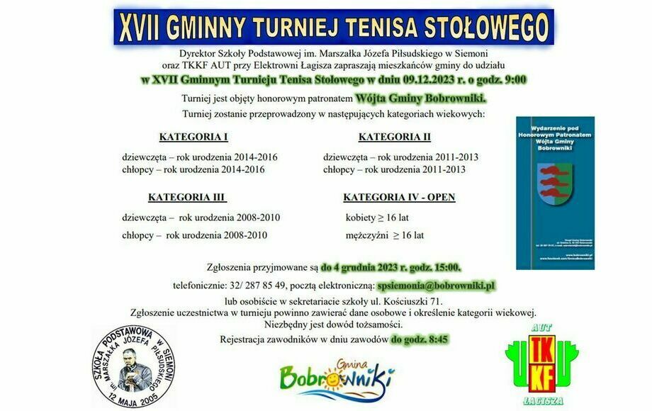 Zdjęcie do TURNIEJ TENISA STOŁOWEGO