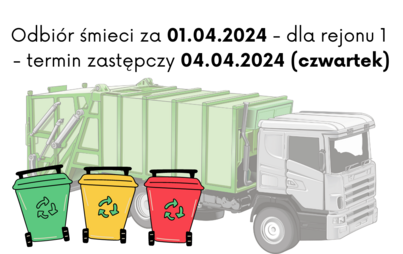 Zdjęcie do Termin zastępczy odbioru śmieci dla rejonu 1