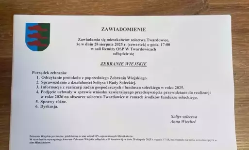 Zdjęcie do Zebranie Wiejskie Twardowice
