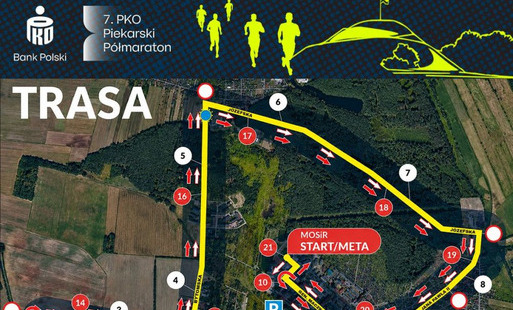 trasa 7. PKO Piekarskiego Nocnego Półmaratonu